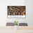 24x36 Bandelier National Monument Map Print Lanscape Orientation in Ember Style Behind 2 Chairs Table and Potted Plant