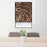 24x36 Bandelier National Monument Map Print Portrait Orientation in Ember Style Behind 2 Chairs Table and Potted Plant