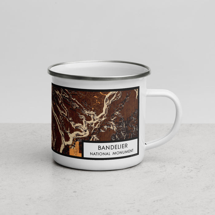 Right View Custom Bandelier National Monument Map Enamel Mug in Ember