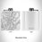 Rendered View of Bandelier National Monument Map Engraving on 6oz Stainless Steel Flask in White