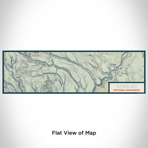 Flat View of Map Custom Bandelier National Monument Map Enamel Mug in Woodblock