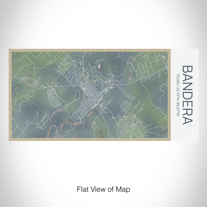 Rendered View of Bandera Texas Map on 17oz Stainless Steel Insulated Bottle with printed afternoon style map