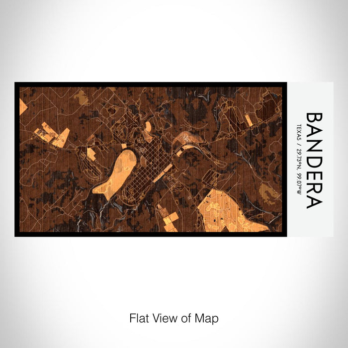 Rendered View of Bandera Texas Map on 17oz Stainless Steel Insulated Bottle with printed ember style map