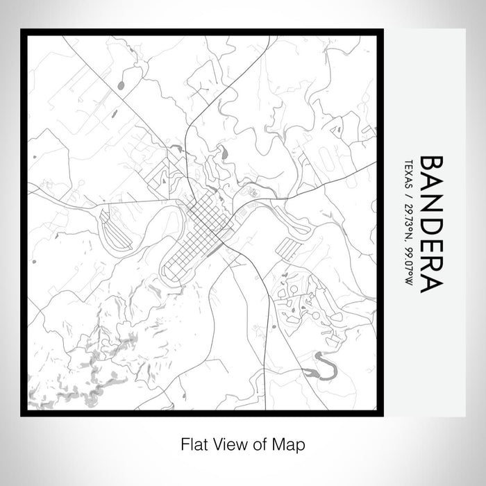 Rendered View of Bandera Texas Map on 17oz Stainless Steel Insulated Tumbler in Classic Map Style