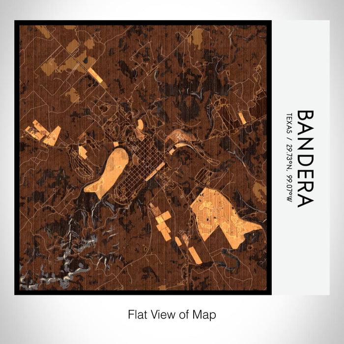 Rendered View of Bandera Texas Map on 17oz Stainless Steel Insulated Tumbler in Ember Map Style