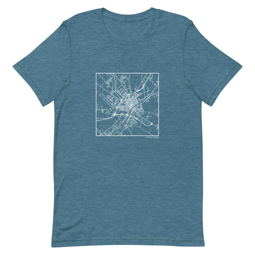 Bangor Maine  Map Unisex T-Shirt with City inscription in Heather Teal