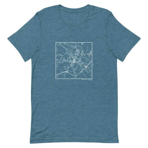 Bardstown Kentucky  Map Unisex T-Shirt with City inscription in Heather Teal