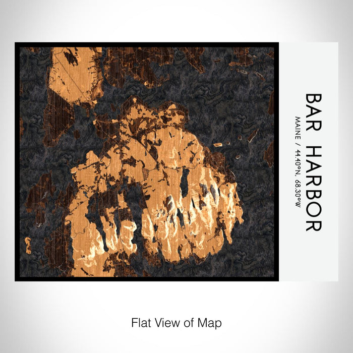 Rendered View of Bar Harbor Maine Map on 20oz Stainless Steel Insulated Bottle with Bamboo Top with printed ember style map