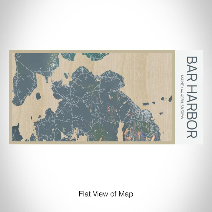 Rendered View of Bar Harbor Maine Map on 17oz Stainless Steel Insulated Bottle with printed afternoon style map