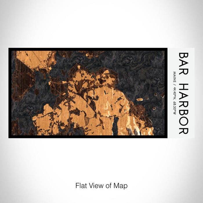 Rendered View of Bar Harbor Maine Map on 17oz Stainless Steel Insulated Bottle with printed ember style map