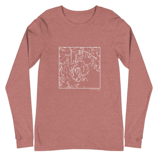 Bar Harbor Maine  Map Unisex Long-Sleeve T-shirt with City inscription in Heather Mauve