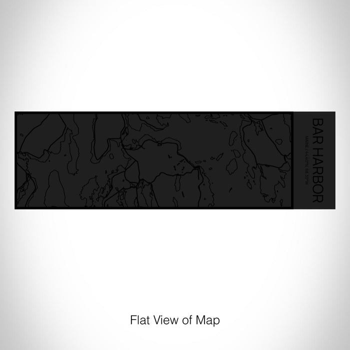 Rendered View of Bar Harbor Maine Map on 10oz Stainless Steel Insulated Cup in Matte Black with Sliding Lid