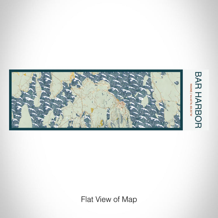 Rendered View of Bar Harbor Maine Map on 10oz Stainless Steel Insulated Cup in Woodblock with Sliding Lid