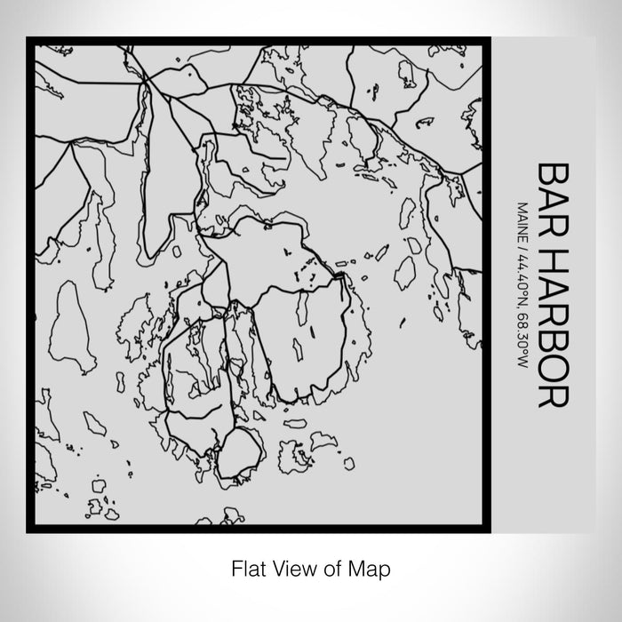 Rendered View of Bar Harbor Maine Map on 17oz Stainless Steel Insulated Tumbler in Tactile Lines with Succulent in Background