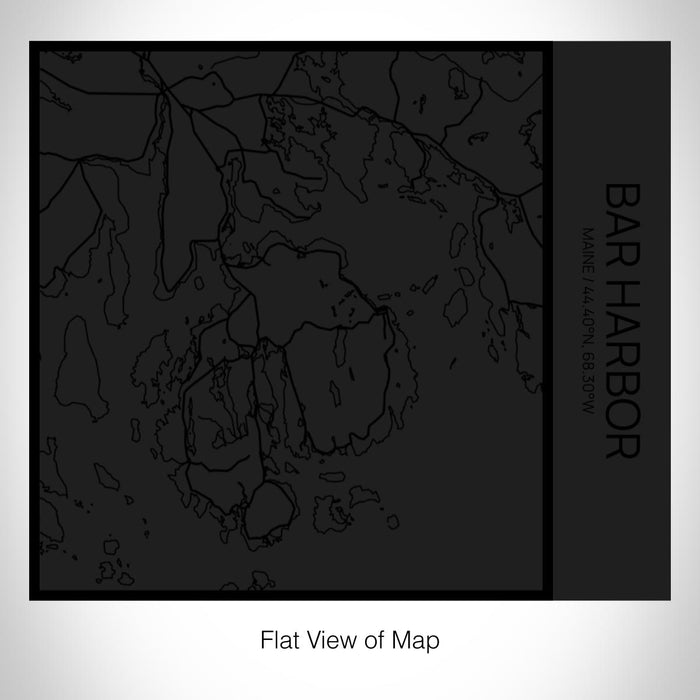 Rendered View of Bar Harbor Maine Map on 17oz Stainless Steel Insulated Tumbler in Matte Black with Tactile Lines