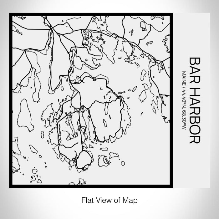 Rendered View of Bar Harbor Maine Map on 17oz Stainless Steel Insulated Tumbler in Matte White with Tactile Lines
