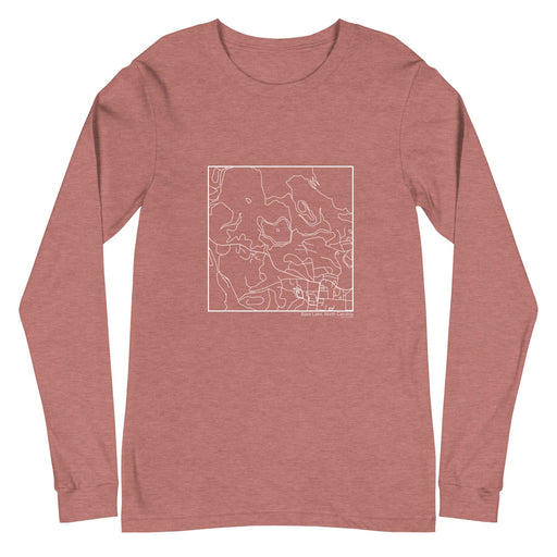 Bass Lake North Carolina  Map Unisex Long-Sleeve T-shirt with City inscription in Heather Mauve