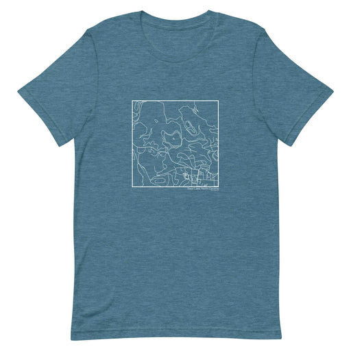 Bass Lake North Carolina  Map Unisex T-Shirt with City inscription in Heather Teal