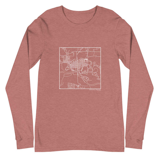 Batesville Arkansas  Map Unisex Long-Sleeve T-shirt with City inscription in Heather Mauve