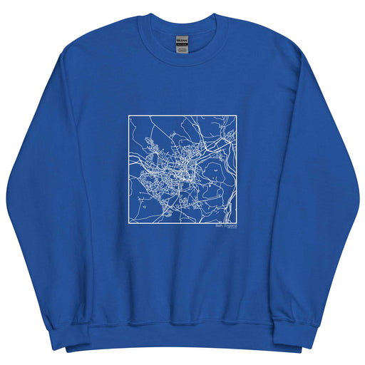 Bath England  Map Unisex Crewneck Sweater with City inscription in Royal Blue