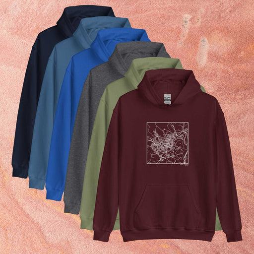 Bath England  Map Unisex Hoodie Sweaters in Multiple Colors