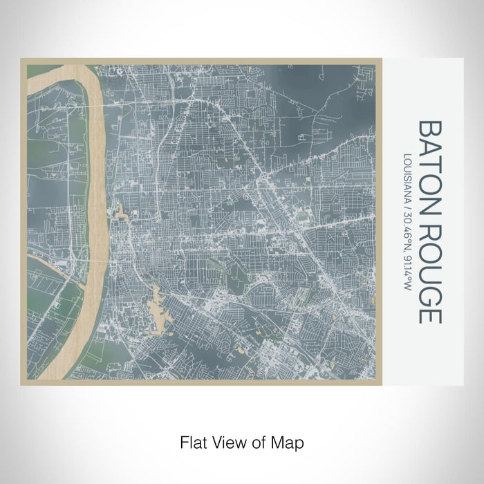 Rendered View of Baton Rouge Louisiana Map on 20oz Stainless Steel Insulated Bottle with Bamboo Top with printed afternoon style map