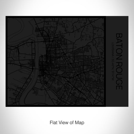 Rendered View of Baton Rouge Louisiana Map on 20oz Stainless Steel Insulated Bottle with Bamboo Top in Matte Black with printed Tactile Lines Map in Black