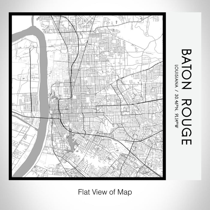 Rendered View of Baton Rouge Louisiana Map on 17oz Stainless Steel Insulated Tumbler in Classic Map Style