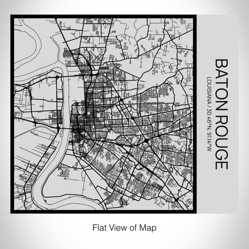 Rendered View of Baton Rouge Louisiana Map on 17oz Stainless Steel Insulated Tumbler in Tactile Lines with Succulent in Background