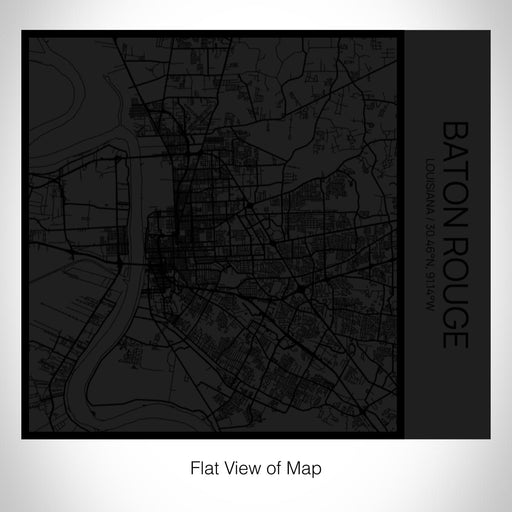 Rendered View of Baton Rouge Louisiana Map on 17oz Stainless Steel Insulated Tumbler in Matte Black with Tactile Lines