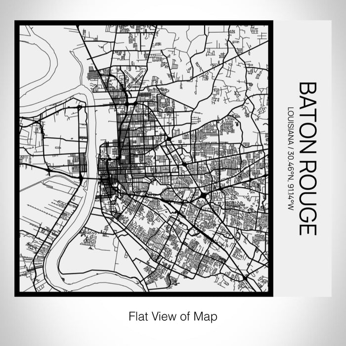 Rendered View of Baton Rouge Louisiana Map on 17oz Stainless Steel Insulated Tumbler in Matte White with Tactile Lines