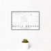 12x18 Battle Ground Washington Map Print Landscape Orientation in Classic Style With Small Cactus Plant in White Planter