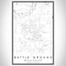 Battle Ground Washington Map Print Portrait Orientation in Classic Style With Shaded Background