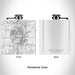 Rendered View of Battle Ground Washington Map Engraving on 6oz Stainless Steel Flask in White