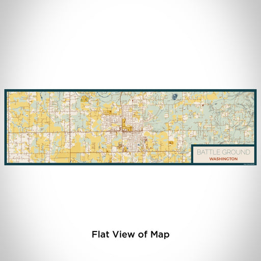 Flat View of Map Custom Battle Ground Washington Map Enamel Mug in Woodblock