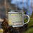 Right View Custom Battle Ground Washington Map Enamel Mug in Woodblock on Grass With Trees in Background