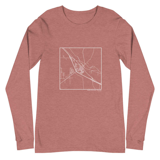 Battle Mountain Nevada  Map Unisex Long-Sleeve T-shirt with City inscription in Heather Mauve