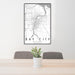 24x36 Bay City Michigan Map Print Portrait Orientation in Classic Style Behind 2 Chairs Table and Potted Plant