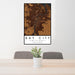 24x36 Bay City Michigan Map Print Portrait Orientation in Ember Style Behind 2 Chairs Table and Potted Plant