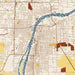 Bay City Michigan Map Print in Woodblock Style Zoomed In Close Up Showing Details