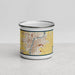 Front View Custom Bay City Michigan Map Enamel Mug in Woodblock