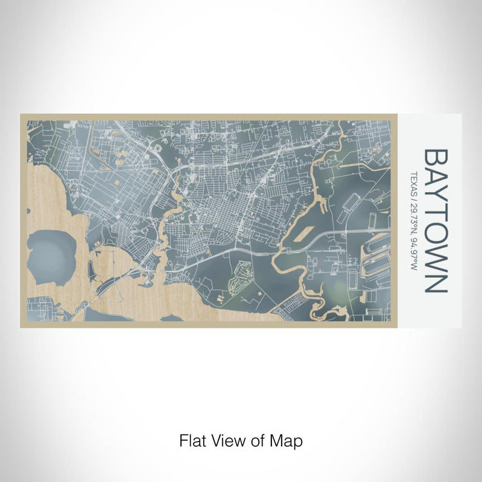 Rendered View of Baytown Texas Map on 17oz Stainless Steel Insulated Bottle with printed afternoon style map