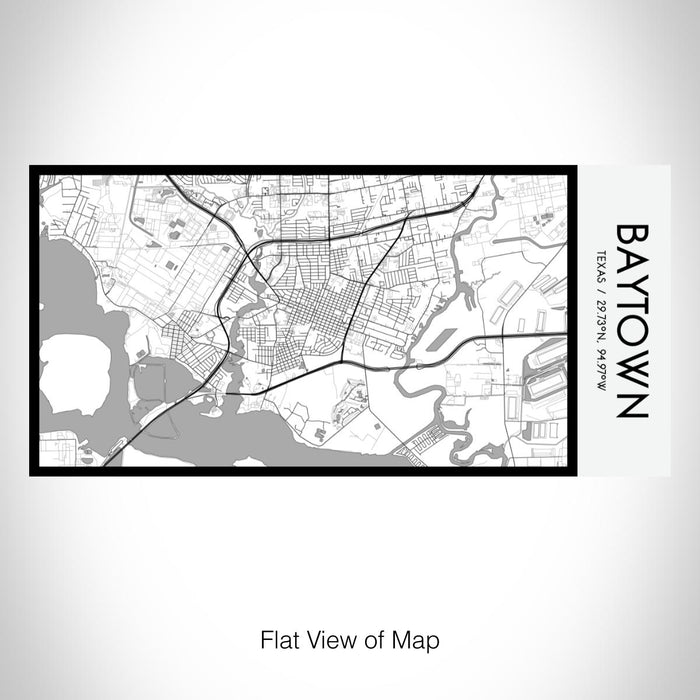 Rendered View of Baytown Texas Map on 17oz Stainless Steel Insulated Bottle with printed classic style map