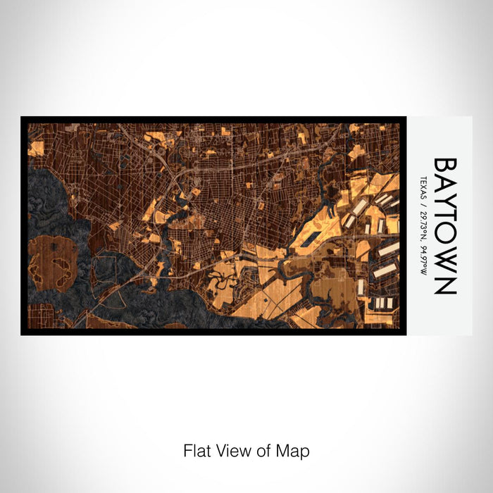 Rendered View of Baytown Texas Map on 17oz Stainless Steel Insulated Bottle with printed ember style map