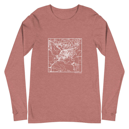 Baytown Texas  Map Unisex Long-Sleeve T-shirt with City inscription in Heather Mauve