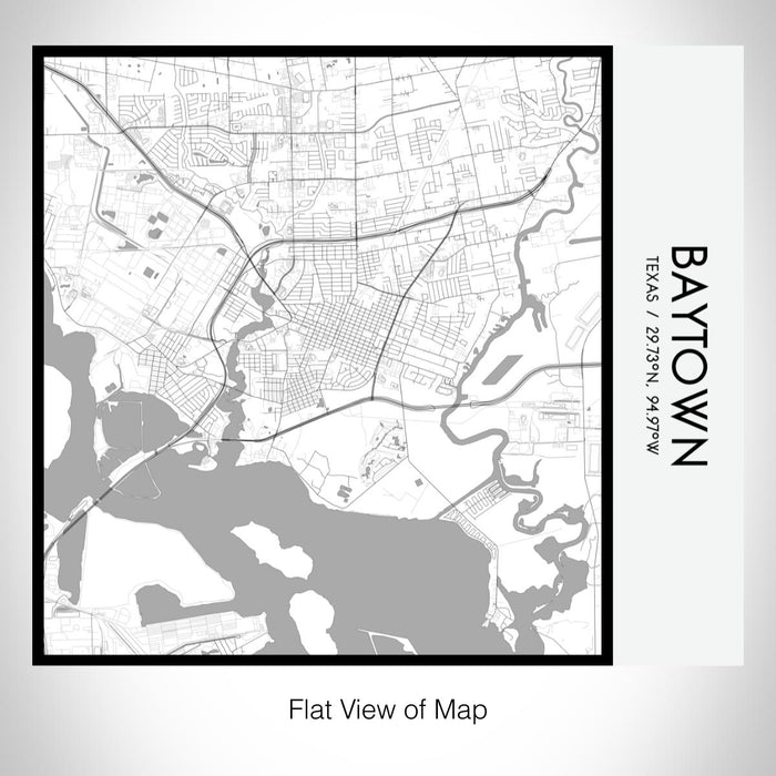 Rendered View of Baytown Texas Map on 17oz Stainless Steel Insulated Tumbler in Classic Map Style