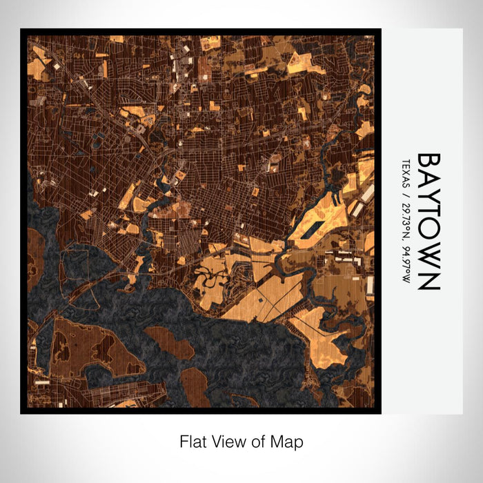 Rendered View of Baytown Texas Map on 17oz Stainless Steel Insulated Tumbler in Ember Map Style