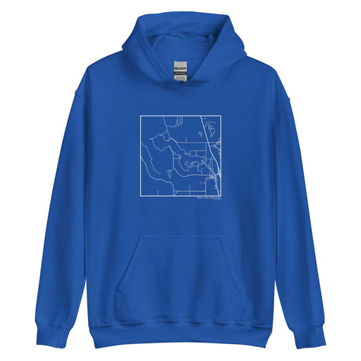 Bear Lake Wisconsin  Map Unisex Hoodie Sweater with City inscription in Royal Blue
