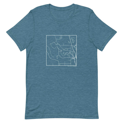Bear Lake Wisconsin  Map Unisex T-Shirt with City inscription in Heather Teal