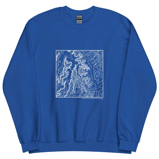 Bears Ears National Monument Topographic  Map Unisex Crewneck Sweater with City inscription in Royal Blue